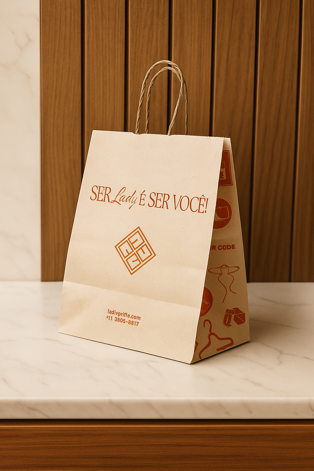 Sacola Kraft de Presente Lady Griffe - Imagem 2